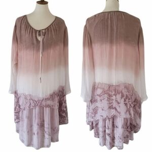 AMO Tie Dyed‎ Silk Tiered Mini Dress